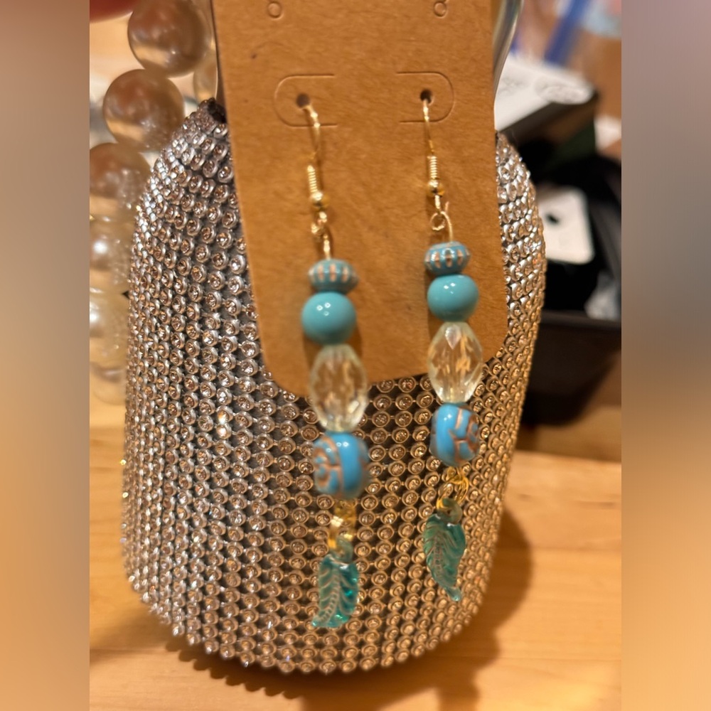 Colorful Stacked Bead Dangle Earrings, Handmade Bohemian Earrings
